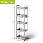 5-Tier Rolling Cart Organizer with Wheels, Grey