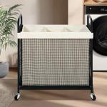 3-Section Rolling Laundry Hamper with Liner