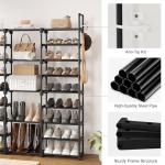 Large 9-Tier Shoe Rack Organizer with Metal Pipes