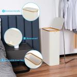 Efluky Slim Laundry Basket with Lid - 75L Beige