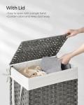 SONGMICS 90L Foldable Laundry Hamper with Lid