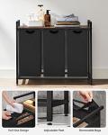 VASAGLE 3-Bag Laundry Hamper with Metal Frame