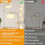 Dimmable Gold Arc Floor Lamp with LED Bulb