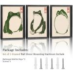 Set of 3 Japanese Frog Wall Art Decor