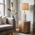 Set of 2 Modern White Washed Table Lamps