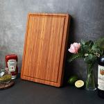 Bamboo Cutting Board with Juice Grooves and Handles