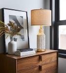 Set of 2 Modern White Washed Table Lamps