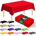 Red Disposable Plastic Tablecloths, 6 Pack, 54" x 108