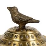 Hammered Metal Container with Bird Finial