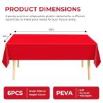 Red Disposable Plastic Tablecloths, 6 Pack, 54" x 108