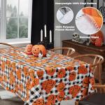 Halloween Pumpkin Farm Vinyl Tablecloth 52 x 70 Inch