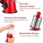 Geedel Rotary Cheese Grater with 3 Blades