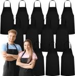 12 Pack Black Bib Aprons for Cooking