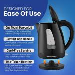 Elite Gourmet 1.7L Electric Tea Kettle, Black
