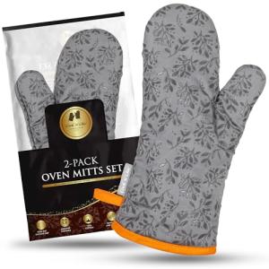 Stylish Heat-Resistant Oven Mitts - Set of 2
