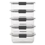 Rubbermaid Brilliance Food Storage Containers BPA Free Airtight Lids Ideal for Lunch Meal Prep & Leftovers Set of 5 (3.2 Cup)