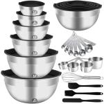 27PCS Stainless Steel Nesting Mixing Bowls Set