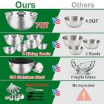 27PCS Stainless Steel Nesting Mixing Bowls Set