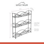 Spectrum Diversified 3-Tier Spice Rack Shelf Organizer for Kitchen Countertop, Pantry, Bathroom, or Closet with Optional Wall Mount, Black