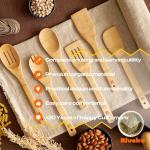 Bamboo Cooking Spoons Set - 6 Piece Utensils