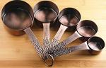 Copper Measuring Cups and Spoons Set for Baking