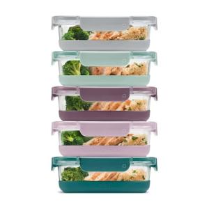 Glass Meal Prep Set with Airtight Lids, 10 Pieces