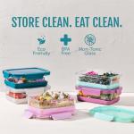 Glass Meal Prep Set with Airtight Lids, 10 Pieces