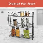 Spectrum Diversified 3-Tier Spice Rack Shelf Organizer for Kitchen Countertop, Pantry, Bathroom, or Closet with Optional Wall Mount, Black