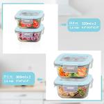 Rosos Airtight Glass Food Storage Containers - 4 Pack