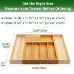 Expandable Bamboo Utensil Drawer Organizer with Knife Block
