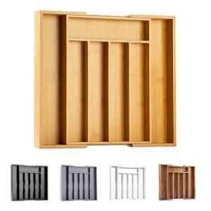 Expandable Bamboo Silverware Organizer for Kitchen Drawers