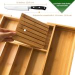 Expandable Bamboo Utensil Drawer Organizer with Knife Block