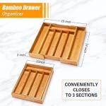 Expandable Bamboo Silverware Organizer for Kitchen Drawers