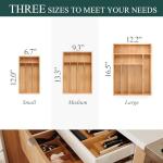 Bamboo Utensil Organizer with Grooved Dividers