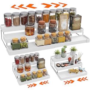 Expandable 3-Tier Spice Rack Organizer - White