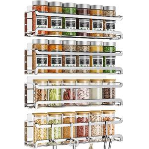 Bunoxea Wall-Mounted Spice Rack Organizer Set