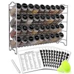 Spice Rack Organizer with Jars and Labels Set