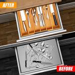 Expandable Bamboo Silverware Organizer for Kitchen Drawers