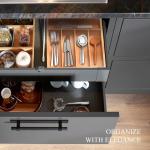 Bamboo Utensil Organizer with Grooved Dividers