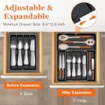 Expandable Silverware Organizer - Black Kitchen Storage