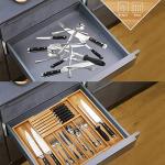 Expandable Bamboo Utensil Drawer Organizer with Knife Block