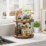12" Wooden Lazy Susan Spice Rack Organizer