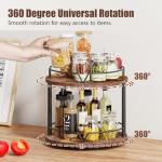 12" Wooden Lazy Susan Spice Rack Organizer