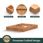Bamboo Utensil Organizer with Grooved Dividers