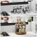 12" Wooden Lazy Susan Spice Rack Organizer