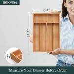 Bamboo Utensil Organizer with Grooved Dividers