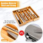 Expandable Bamboo Silverware Organizer for Kitchen Drawers