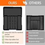 Expandable Silverware Organizer - Black Kitchen Storage