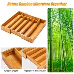 Expandable Bamboo Silverware Organizer for Kitchen Drawers