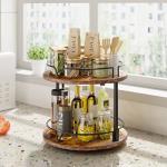 12" Wooden Lazy Susan Spice Rack Organizer